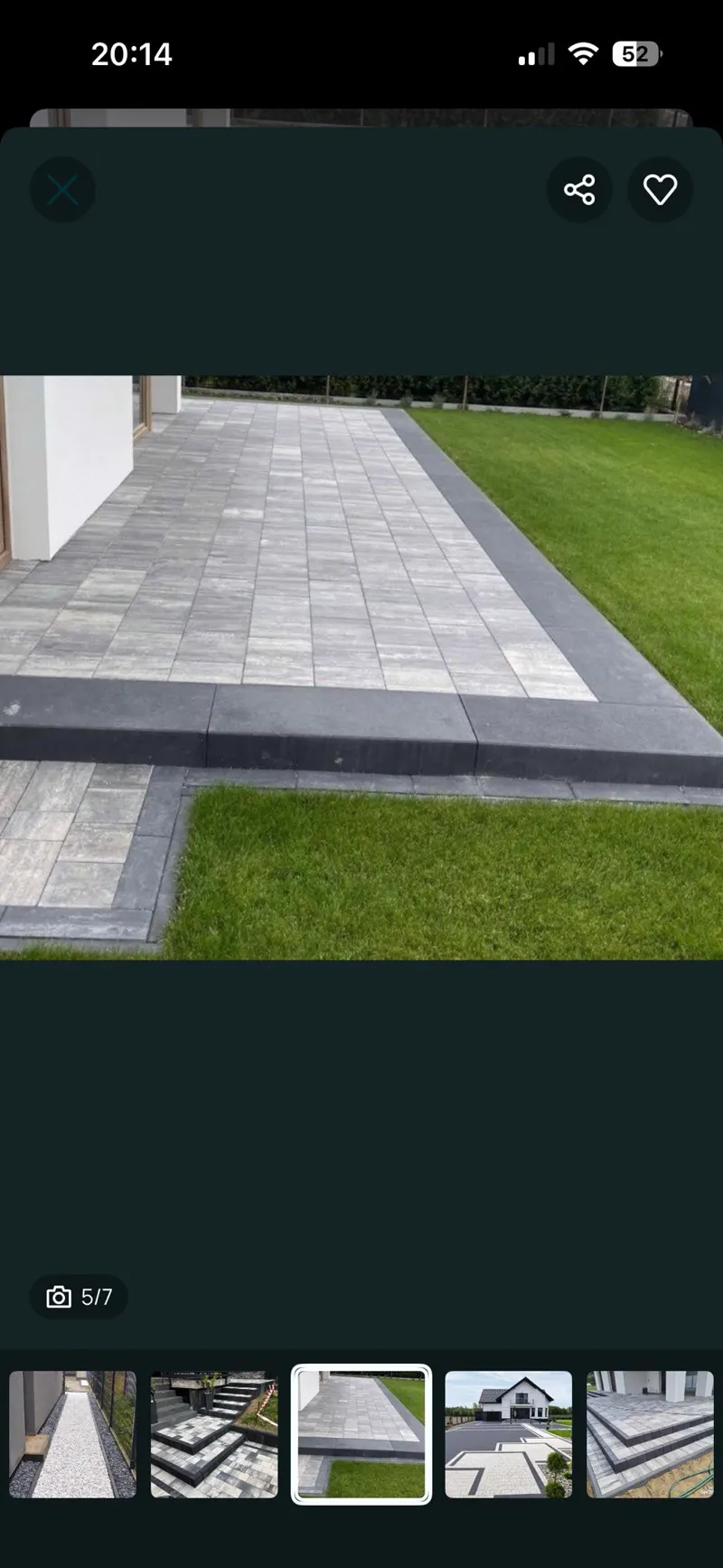 Taras z kostki, widok z góry